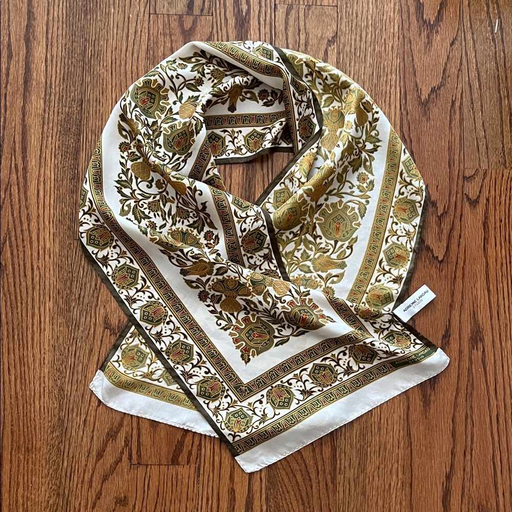 Adrienne Landau Long Silk Scarf, 11.5”x53”